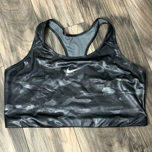 Nike Black & Gray Camo Racerback Sports Bra